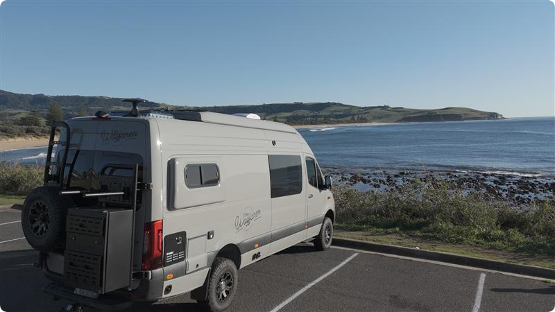 A van parking in a parking lot
